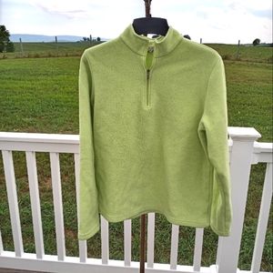 L.L. Bean Kiwi Green Fleece 1/4 Zip Jacket Size Medium